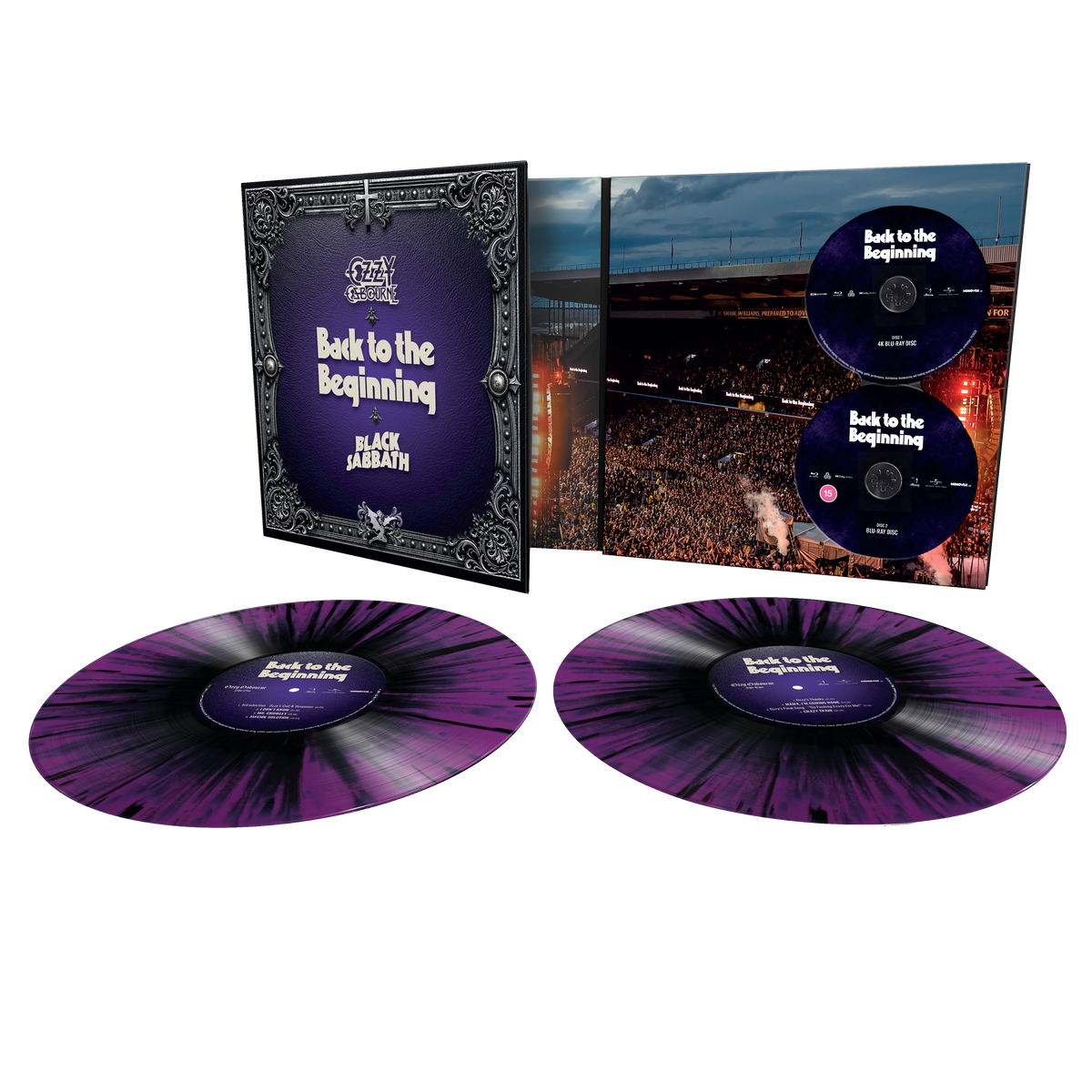 Black Sabbath - Back To The Beginning: Exclusive Purple & Black Splatter Vinyl 2LP + Blu-Ray + CD