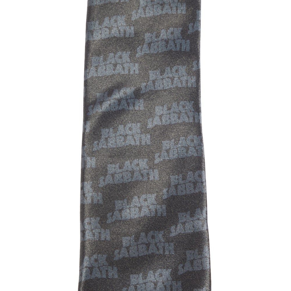 Black Tonal Logo Tie